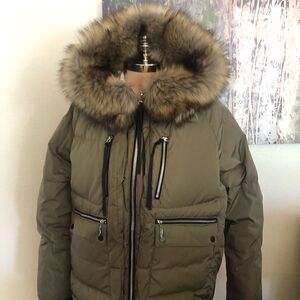 Fashion Winter 90% Duck Down Jacket Women Army Green Streetwear Parkas